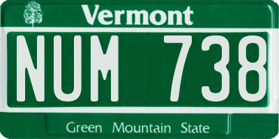 VT license plate NUM738