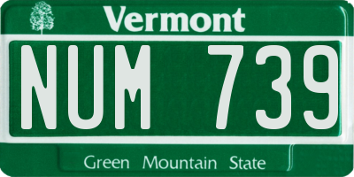 VT license plate NUM739