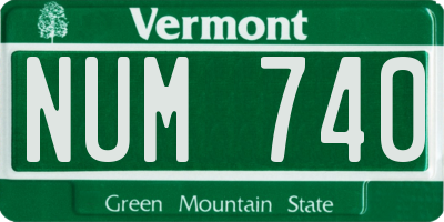 VT license plate NUM740