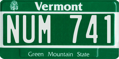 VT license plate NUM741