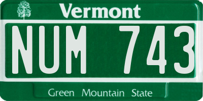VT license plate NUM743