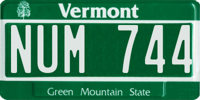 VT license plate NUM744