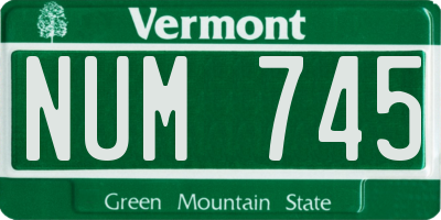 VT license plate NUM745