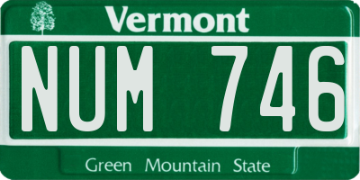 VT license plate NUM746