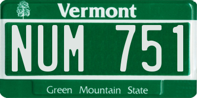 VT license plate NUM751