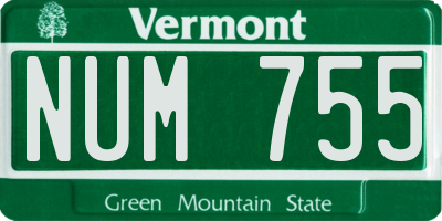 VT license plate NUM755