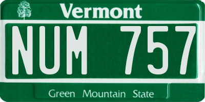 VT license plate NUM757