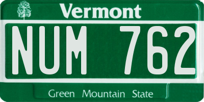 VT license plate NUM762