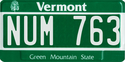 VT license plate NUM763