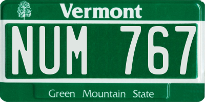 VT license plate NUM767