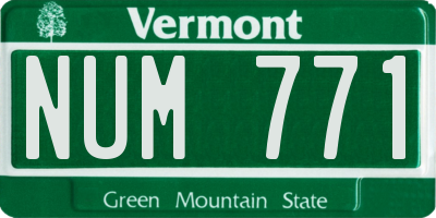 VT license plate NUM771