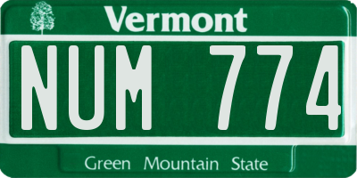 VT license plate NUM774