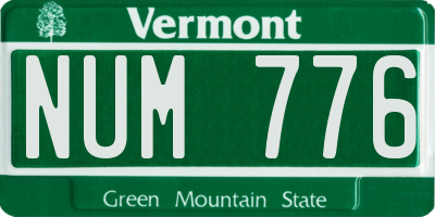 VT license plate NUM776