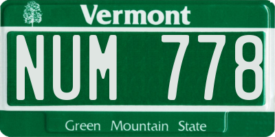 VT license plate NUM778