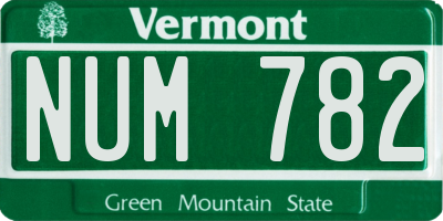 VT license plate NUM782