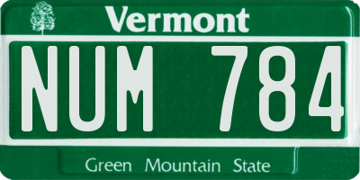 VT license plate NUM784