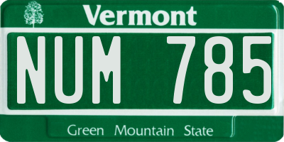 VT license plate NUM785