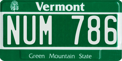 VT license plate NUM786