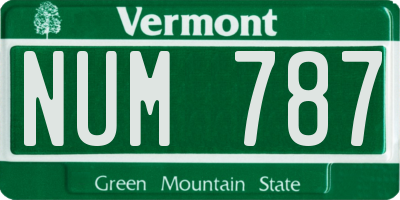 VT license plate NUM787
