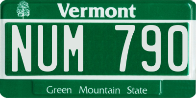 VT license plate NUM790