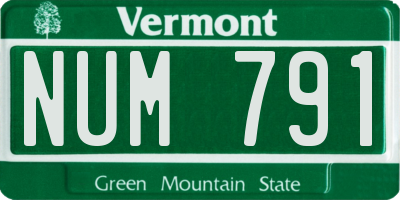 VT license plate NUM791