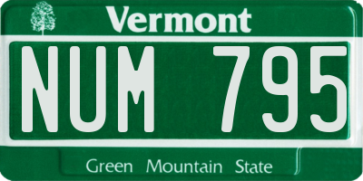 VT license plate NUM795