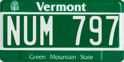 VT license plate NUM797