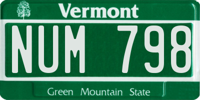 VT license plate NUM798