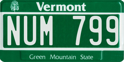 VT license plate NUM799