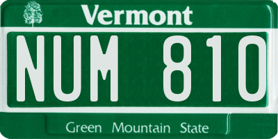 VT license plate NUM810