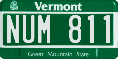 VT license plate NUM811