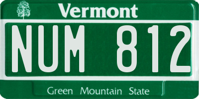 VT license plate NUM812