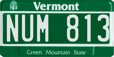 VT license plate NUM813