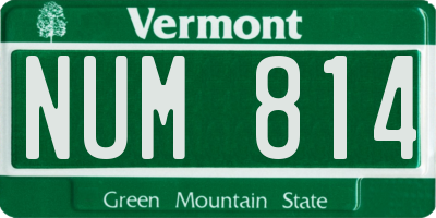 VT license plate NUM814