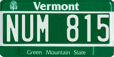 VT license plate NUM815