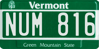 VT license plate NUM816
