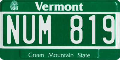 VT license plate NUM819