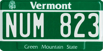 VT license plate NUM823