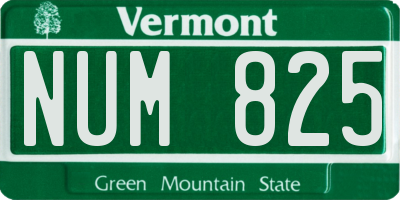 VT license plate NUM825