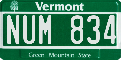 VT license plate NUM834