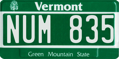 VT license plate NUM835