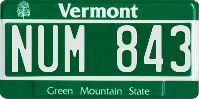 VT license plate NUM843