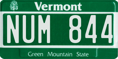 VT license plate NUM844