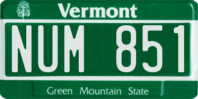 VT license plate NUM851