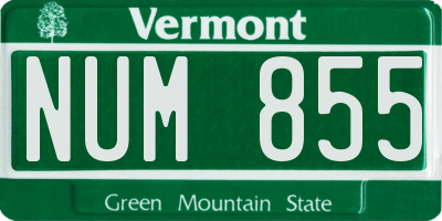 VT license plate NUM855