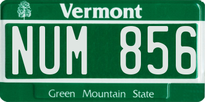 VT license plate NUM856