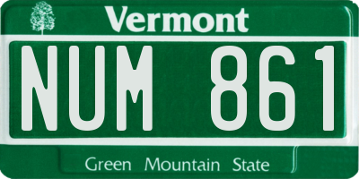 VT license plate NUM861