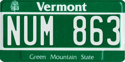 VT license plate NUM863