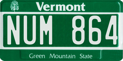 VT license plate NUM864