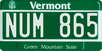 VT license plate NUM865